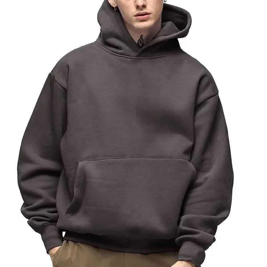 Men, Women Customize Your Brand Hooded Sweater, Autumn and Winter Casual Thick Cotton Men's Top Solid Color Hoodie