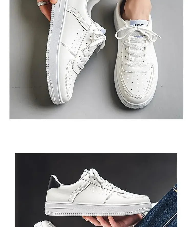 2025@@@New white men's shoes in 2025, pure white sports shoes for handsome and casual young students in spring.