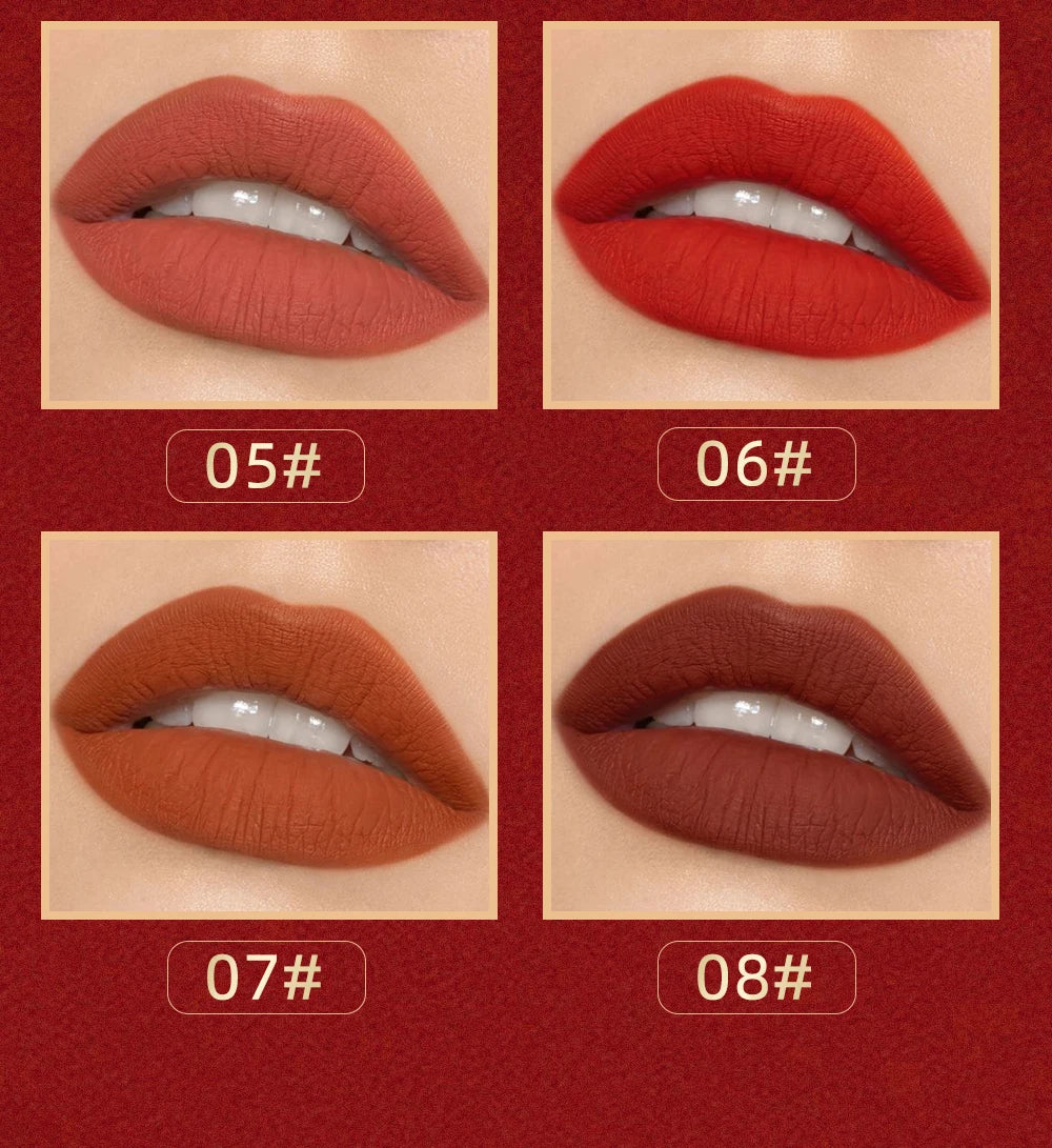 Lip-shaped lipstick seal Sip into makeup lazy blush lipstick Matte makeup effect Moisturizing lip gloss Waterproof non-stick cup