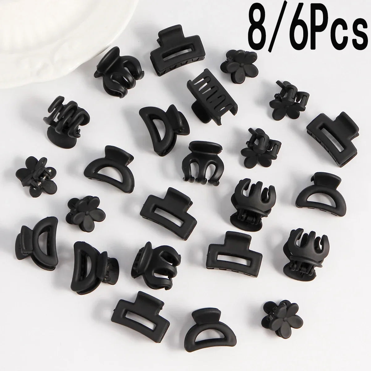 8/6Pcs Black Hair Claws Elegant Acrylic Hair Clip Hairpins Barrette Crab Claw Clip Headwear For Women Girls Hair Accessories