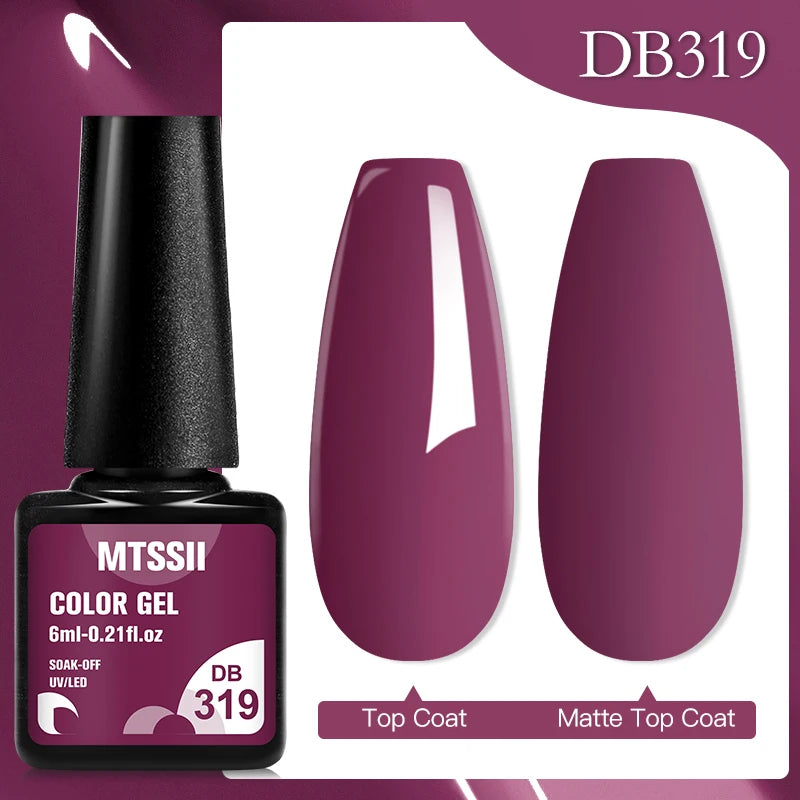 Mtssii 6ML Chocolate Color Gel Nail Polish Brown Semi Permanent UV Gel Autumn Winter Popular Soak Off Nail Art Gel Varnishes