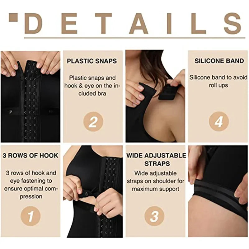 AfruliA High Compression Bodysuits Shapewear Fajas Colombianas Body Shapers Waist Trainer Sexy Butt Lifter Tummy Control Corset