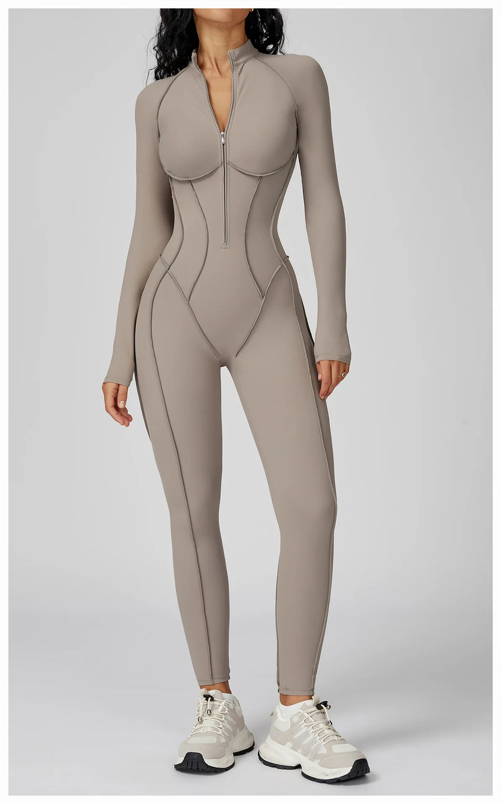 Yoga Bodysuit Long Sleeved Women's Tracksuits Gym Zipper Jumpsuits Sports Workout High-intensity Fitness One-piece Tights Suit
