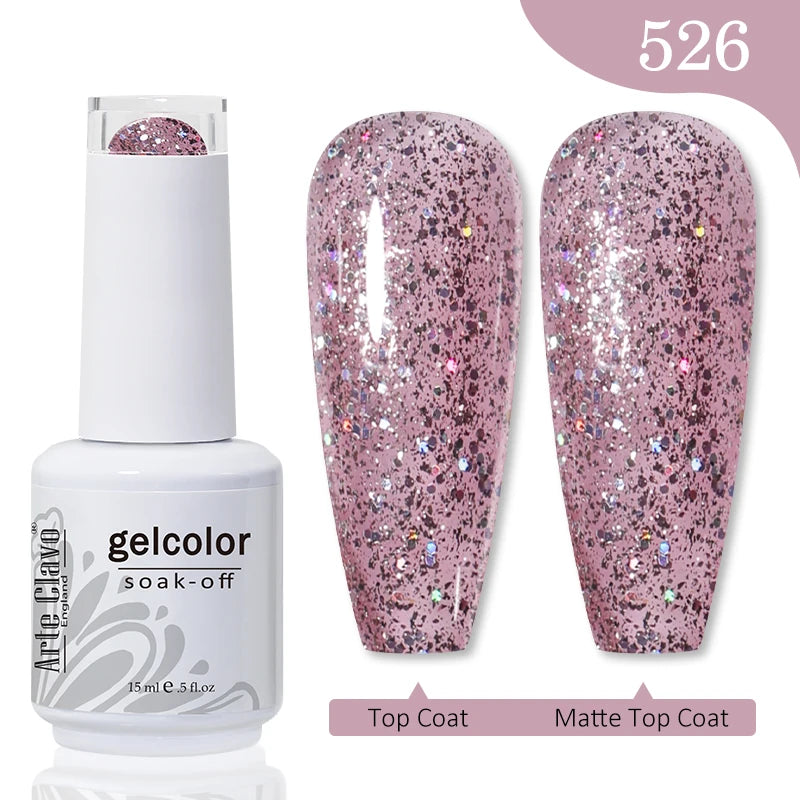 Arte Clavo 15ml Rose Red Pink Color Gel Nail Polish Autumn Winter Hot Sale Long Lasting Soak Off For Manicure Nail Art Gel