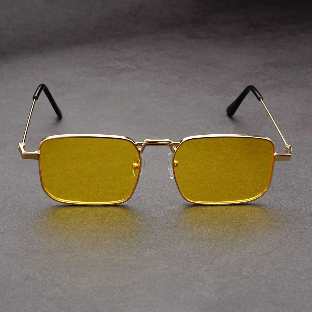 Fashion Rectangle Sunglasses Men Women Vintage Square Driving Sun Glasses Luxury Brand Metal Frame Eyewear Lentes De Sol Hombre