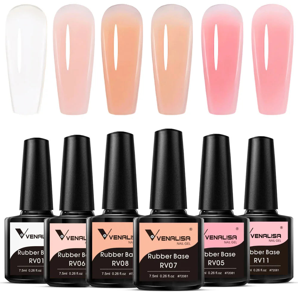 Venalisa Color Nail Gel Polish Kit  Jelly Pink Semi-transparent HEMA FREE Self Leveling Nude Natural Pink Nail Manicure Set