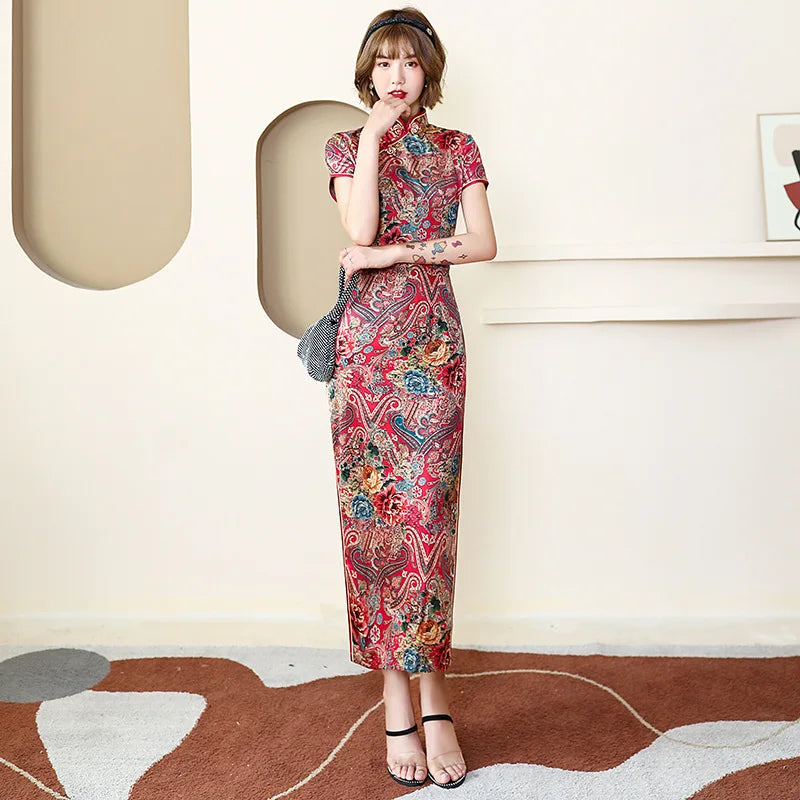 Fashion Clothes Party Vintage Casual Summer Elegant Traditional Chinese Clothing Cheongsams Chinese Dress Qipao Ethnic Style