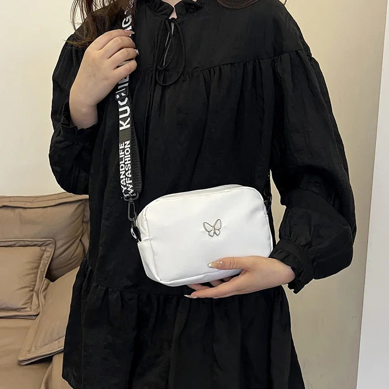 New Fashion Women Crossbody Bags Makeup Bag Women Trend Lingge Embroidery Camera Shoulder Bag Design Nylon Small Messenger Bag