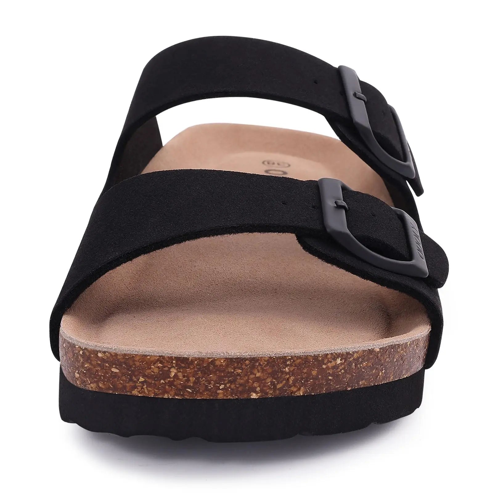 Shevalues Men Classic Leather Sandals Fashion Double Outdoor Beach Shoes Comfort Unisex Cork Footbed Slippers With Arch Support