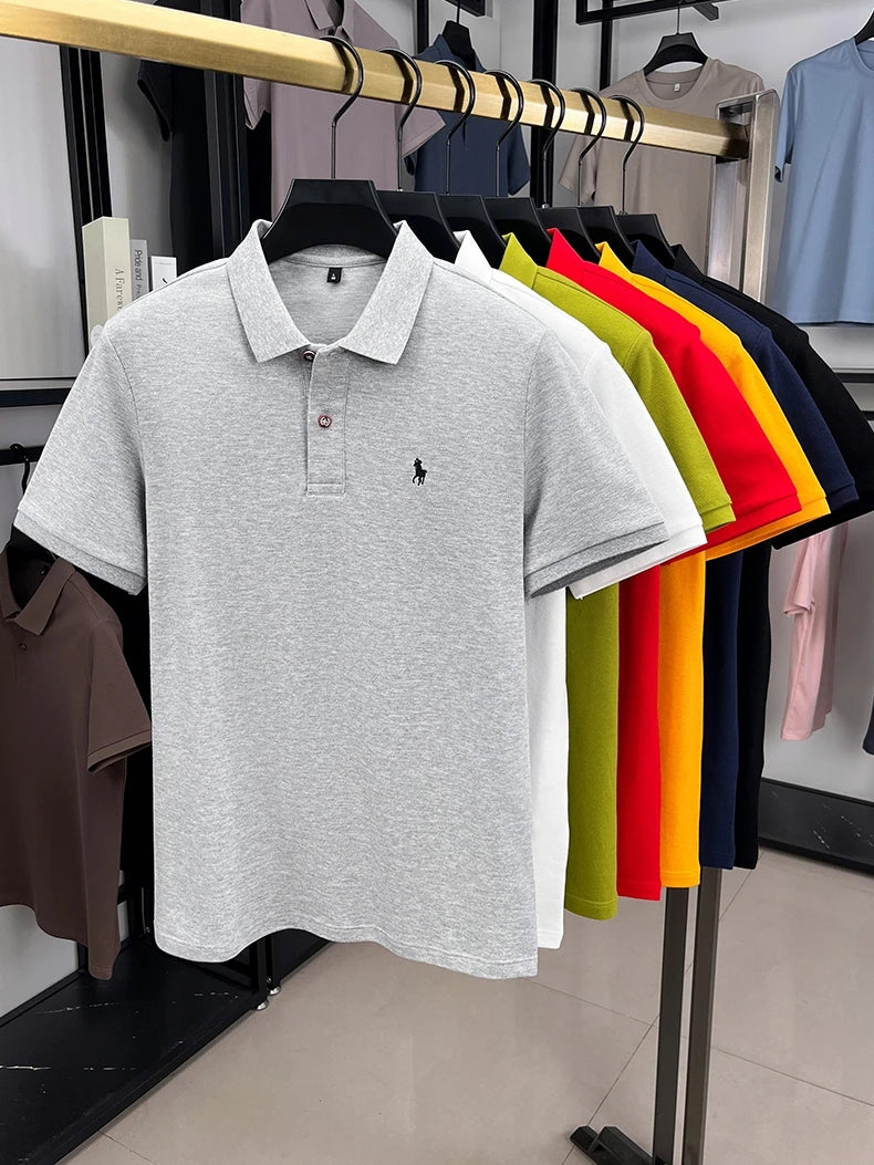 Premium Luxury Brand Men's Polo Shirt Lapel Horse Embroid Short Sleeve 100Cotton T-Shirt Business Office Golf Summer Men's Wear
