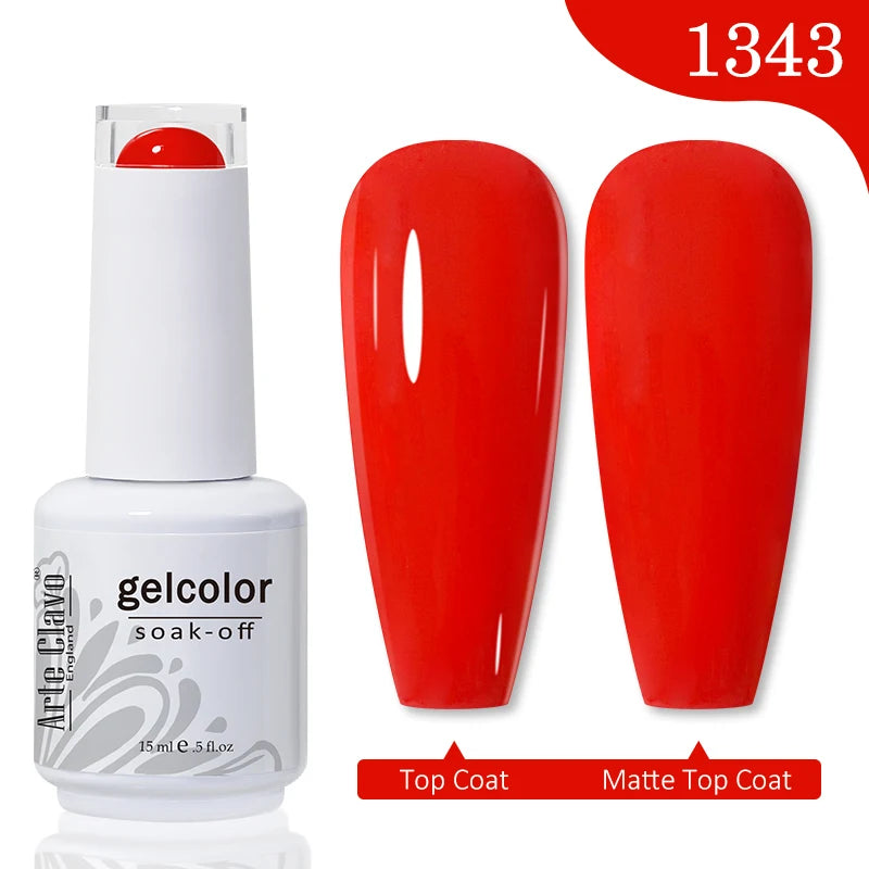 Arte Clavo 15ml Rose Red Pink Color Gel Nail Polish Autumn Winter Hot Sale Long Lasting Soak Off For Manicure Nail Art Gel