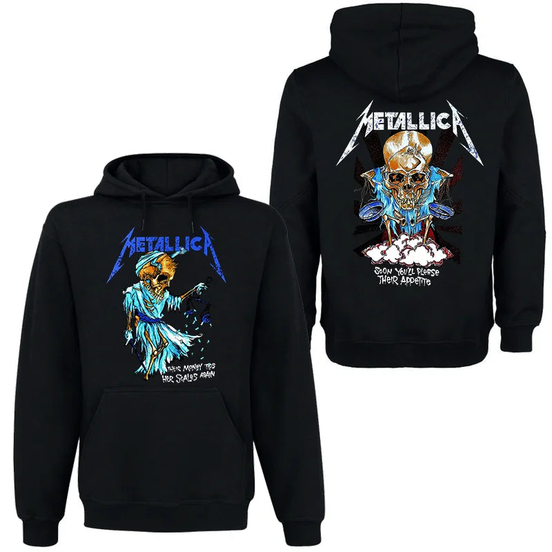 METALLICA Band Rock Dark Wind Hoodie Men's Street Hip Hop Top Comfortable Hooded Sweater Fall_Winter Personality Men's Clothing
