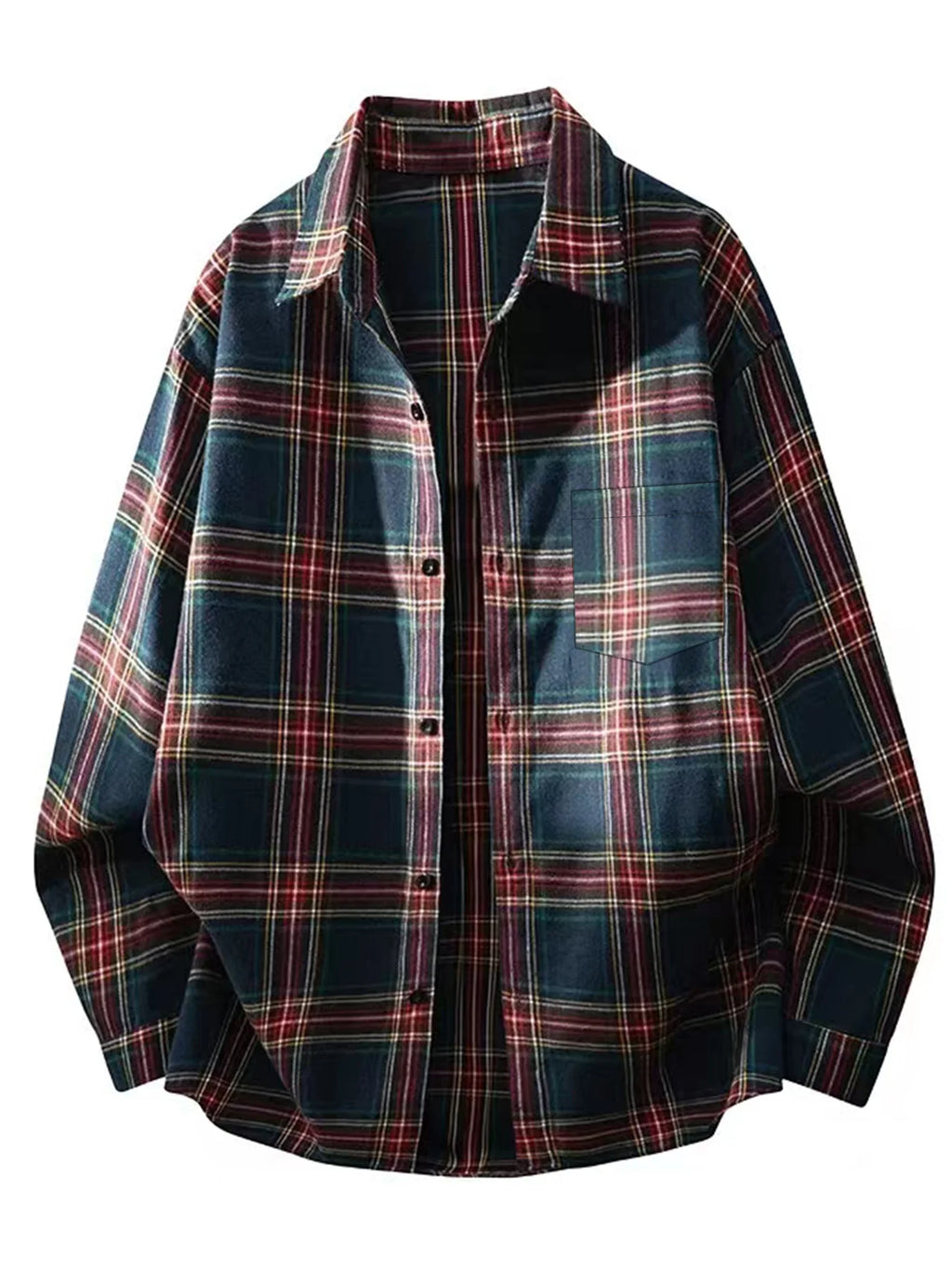 Men's Hong Kong-style plaid shirt, long sleeve, spring and autumn, stylish and high-end long-sleeve plaid shirt, trendy checkere