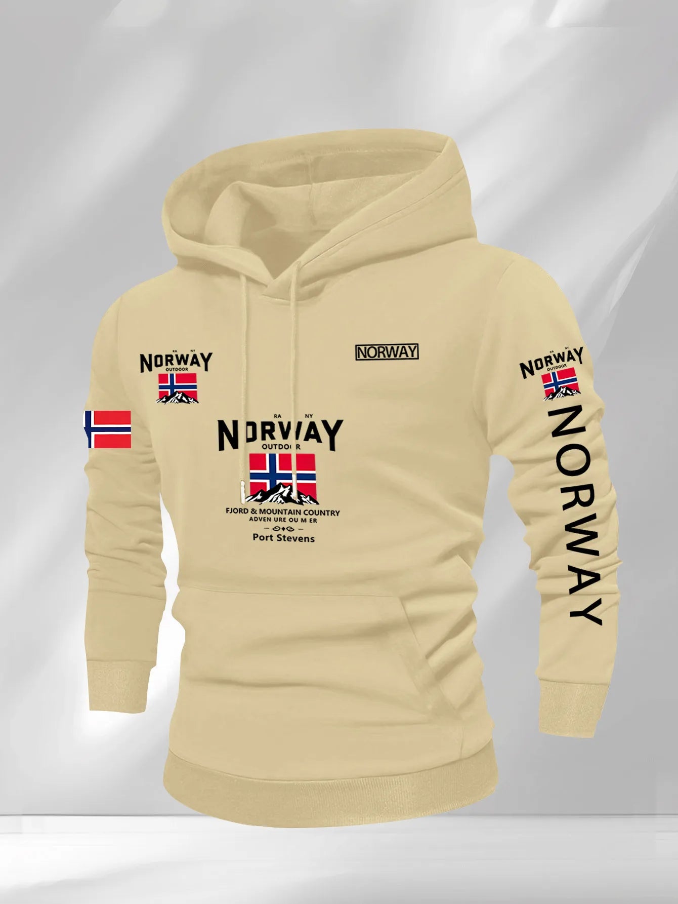 Norway Autumn winter models Men's Fleece windproof Warm 100%Cotton Oversized Hoodie Outdoor Commuter Men's High Elastic top