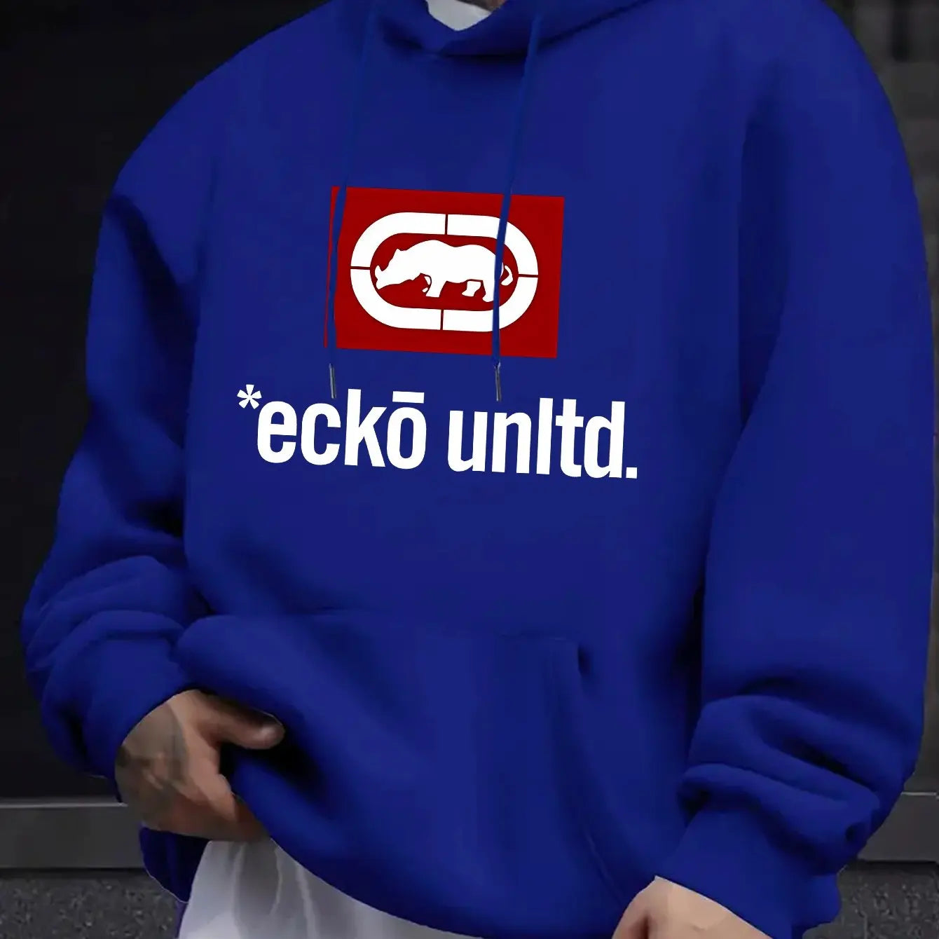 Men's Hoodie with Graphic "Ecko Unlimited" - Casual Sweater  Long Sleeves  Regular Fit Autumn/Winter Casual Hoodie