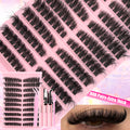 DIY Lash Extension Kit Clusters Individual Eyelashes Kit 9-16mm with Bond and Seal Wispy Natural Mange Lashes