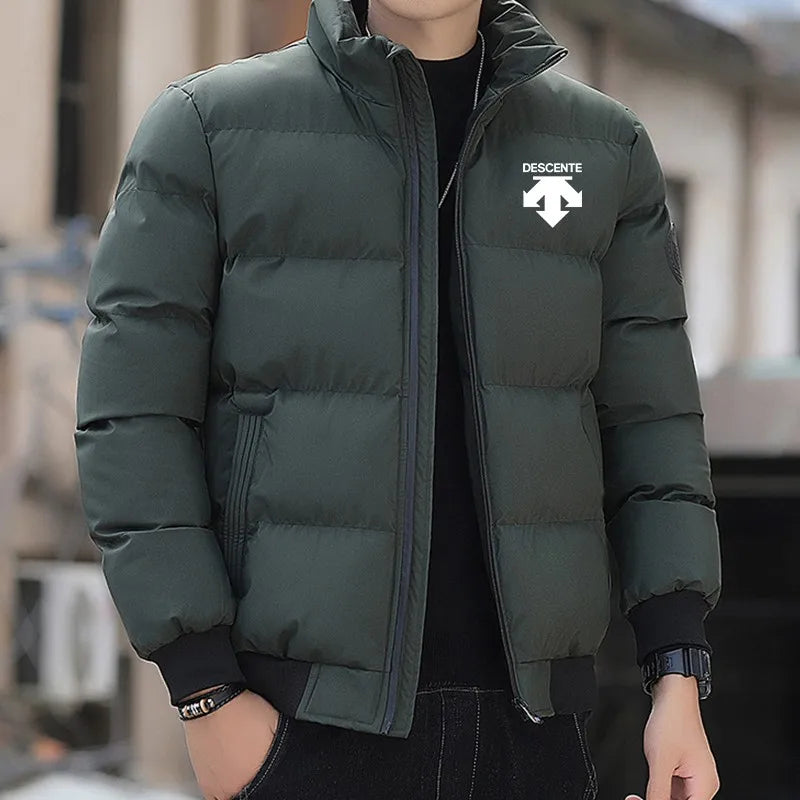 2026men's padded cotton jacket, tiger head logo, short, thick, casual, men's Parker coat, fashionable winter,