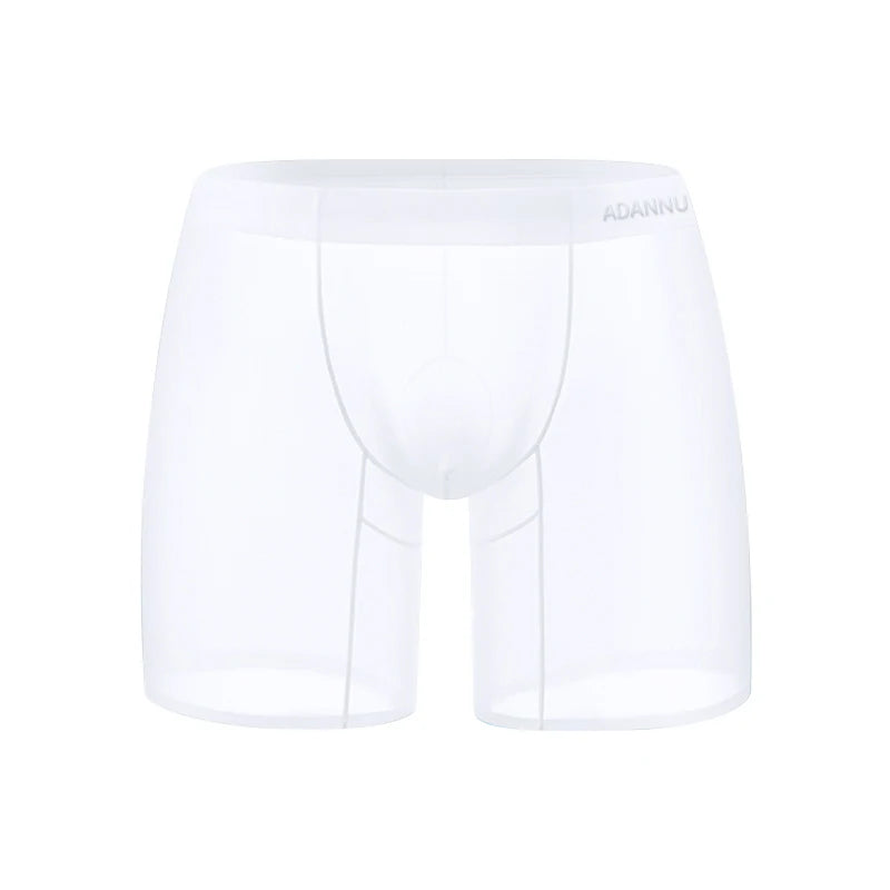 ADANNU Summer Ice Silk Men Underwear Sexy Transparent Gays Man Boxer Underpants Ultra-thin Sports Men's Panties Sissy Man Boxers