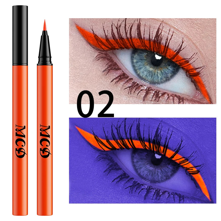1PC UV Light Neon Eyeliner Pen Eyes Makeup Blue Green Waterproof Liquid Color Eye Liner Pencil Make Up Cosmetics Yellow Purple