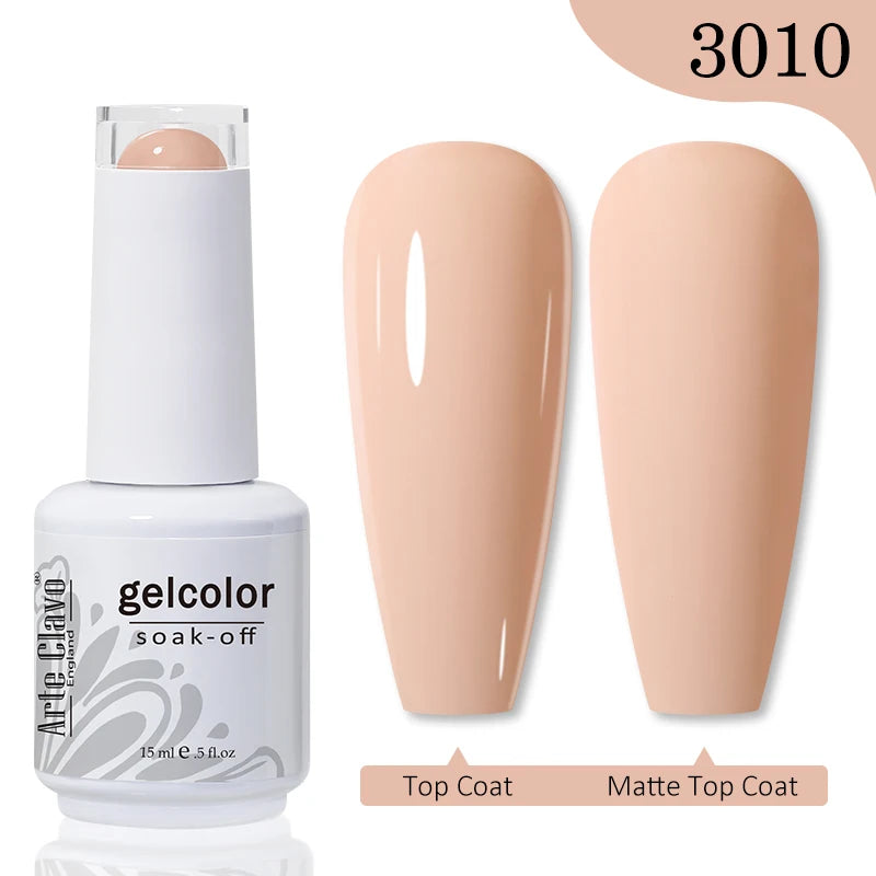 Arte Clavo 15ml Rose Red Pink Color Gel Nail Polish Autumn Winter Hot Sale Long Lasting Soak Off For Manicure Nail Art Gel