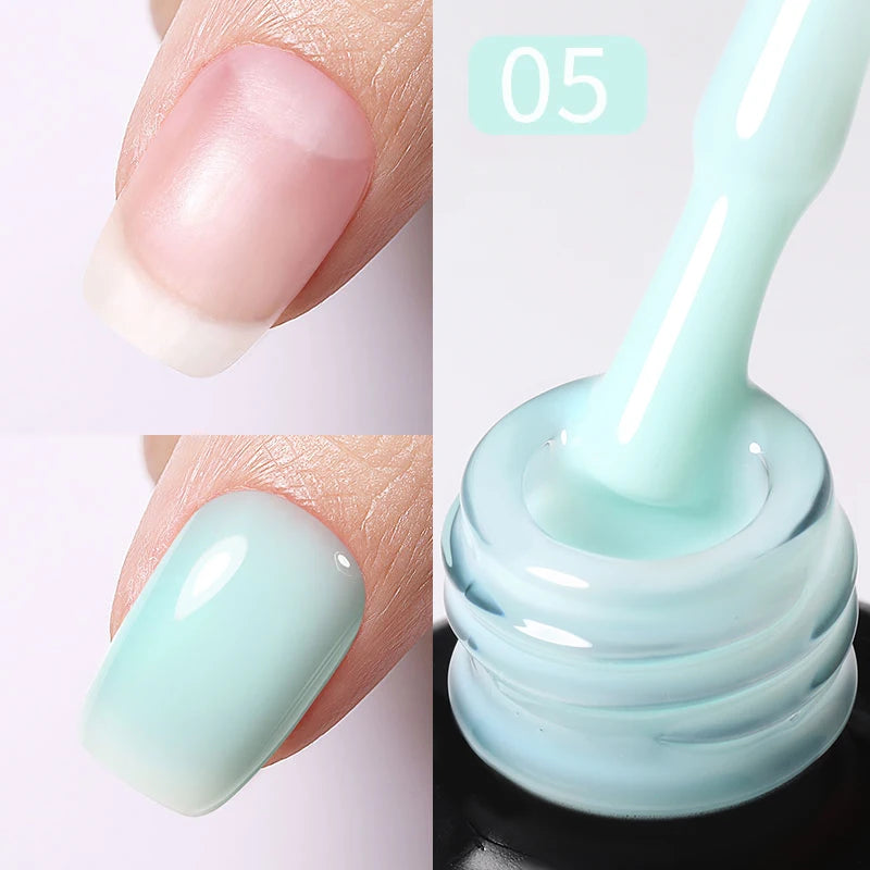 BORN PRETTY 15ml Milky Pink Rubber Base Gel Nail Polish Glitter Semi-Permanent Varnish Soak Off Self Leveling UV LED Polish