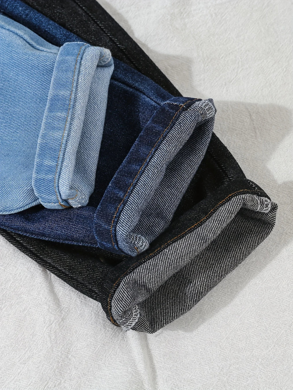 A 3-Piece Set Of Outdoor Casual Denim Pants For Boys, Fashionable Street Retro Washed Denim Ripped Pants