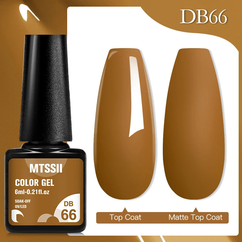 Mtssii 6ML Chocolate Color Gel Nail Polish Brown Semi Permanent UV Gel Autumn Winter Popular Soak Off Nail Art Gel Varnishes