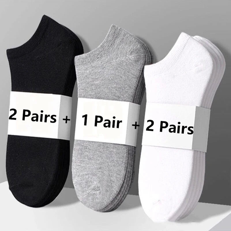 10pcs=5 Pairs Low Cut Mens Socks Solid Color Black White Grey Breathable Cotton Sports Socks Female Male Short Ankle Socks Women