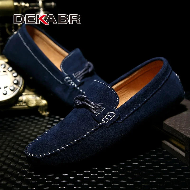 DEKABR New Design High Quality Suede Loafers Slip on Moccasins Comfortable Breathable Lightweight Handmade Driving Shoes for Men