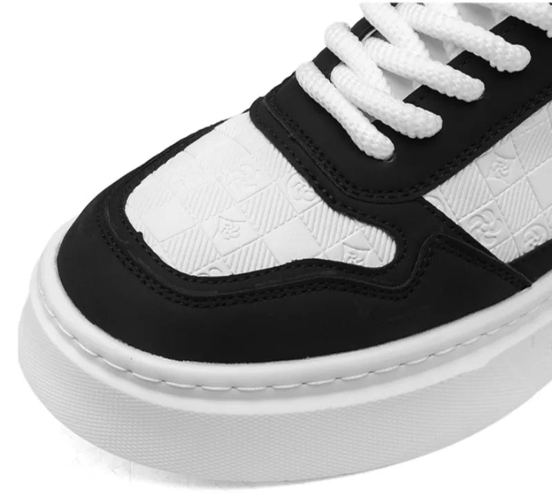 New Korean Version Printed Men Skateboarding Shoes Men Fashinable Increase Breathability Platform White Shoes Sports Casual Shoe