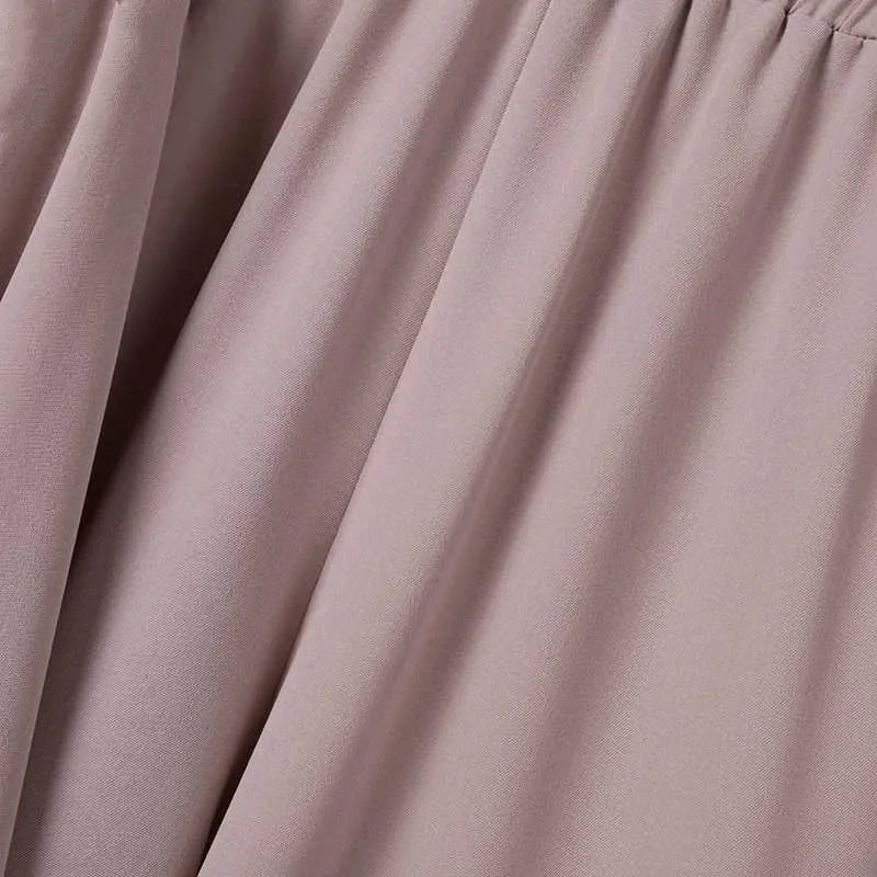 Hot Sale Of The Season Muslim Women's Fashion Casual round Neck Overhead Long Pants Midi Skirt Set Solid Color Middle East Cross
