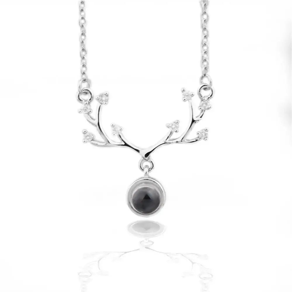 New Letter Necklace 100 Languages I Love You Projection Pendant Necklace Women Jewelry Collier Femme Bijoux Best Friends Gifts