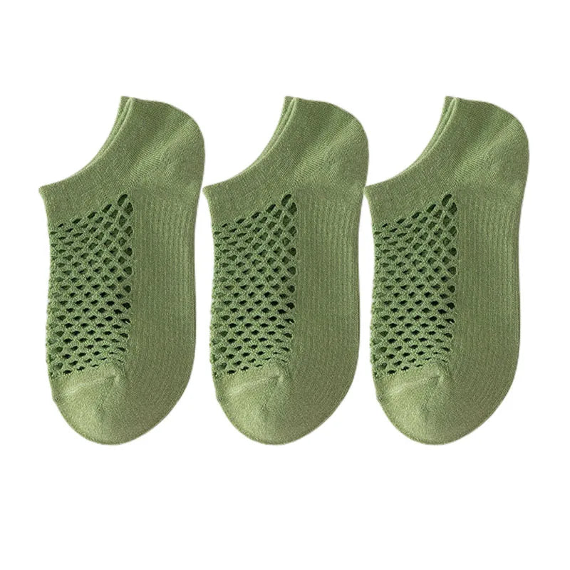 3pairs Women's Socks Breathable Fishnet Casual Ankle Sock Fashion Comfortable High Quality Summer Thin Ladies Calcetines Mujer