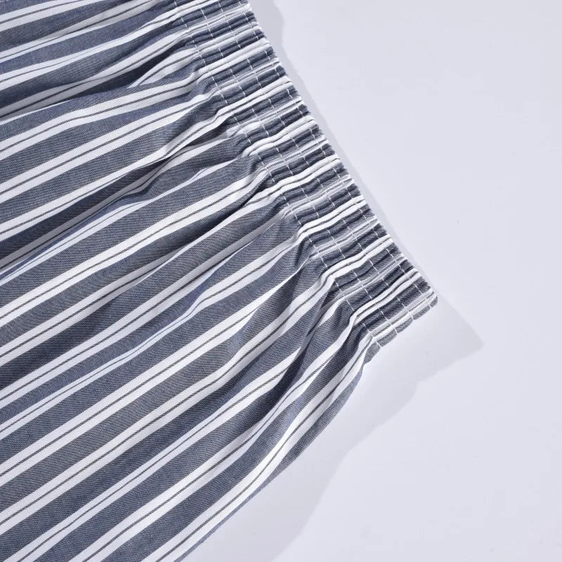 Mens Underwear Boxers Shorts Casual Cotton Sleep Underpants Homewear Men Arrow Panties Striped Plaid Loose Comfortable Underwear