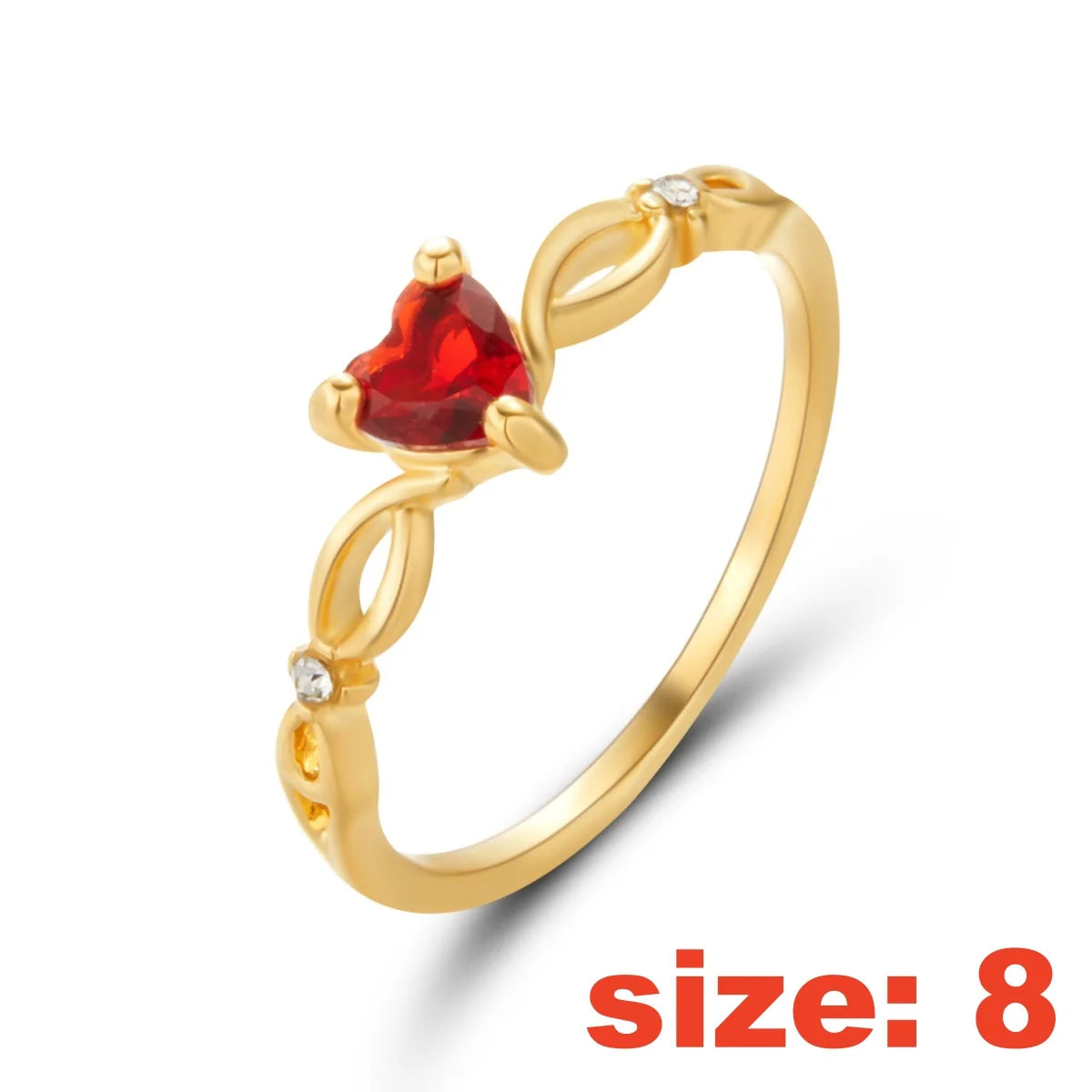 Luxury Exquisite Inlaid Red Zircon Heart Finger Rings For Women Men Temperament Romantic Love Heart Rings Wedding Party Jewelry