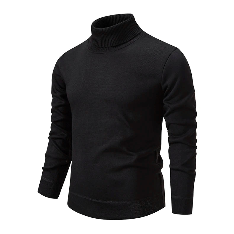 New Winter Turtleneck Sweater Thick Mens Casual Pullover Sweaters Solid Color Quality Warm Slim Turtleneck Sweaters Pullover Men