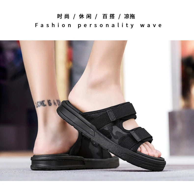 Men's Sandals Flat Sandals Men's Slippers Shoes for Men Wear-resistant Soft and Comfortable Indoor and Outdoor Non-slip Fashion