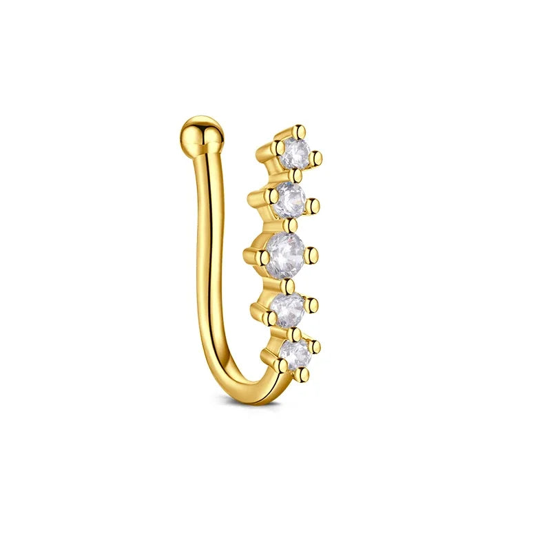 1Pcs Stainless Steel Nose Ring Hoop C Shape Septum Rings Non Piercing Ear Clip Earring Fake Nose RingsWomen Piercing Jewelry