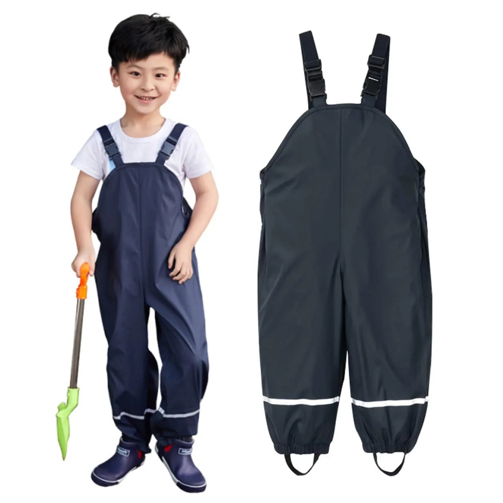 Children Waterproof Rain Pants Toddler Kids Boys Girls Rain Dungarees Windproof Waterproof Overalls Mud Jumpsuit Clothes штаны