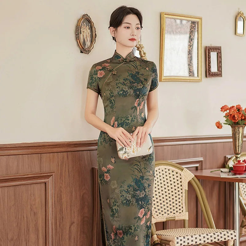 Fashion Clothes Party Vintage Casual Summer Elegant Traditional Chinese Clothing Cheongsams Chinese Dress Qipao Ethnic Style
