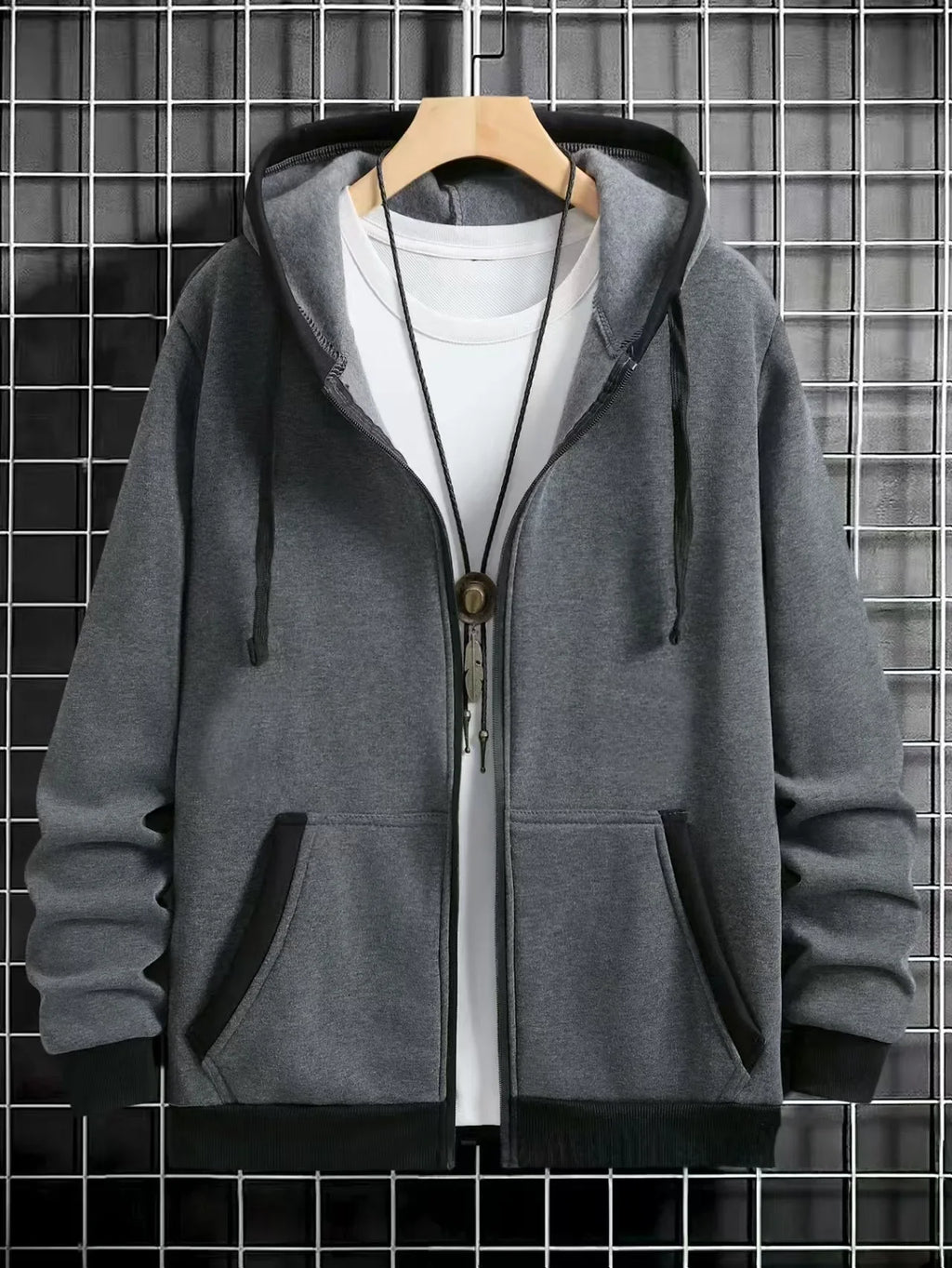 Thickened Men's Hooded Zipper Cardigan Casual Outerwear Fashionable Sweatshirt Autumn Winter New Arrival Cross-Border Style