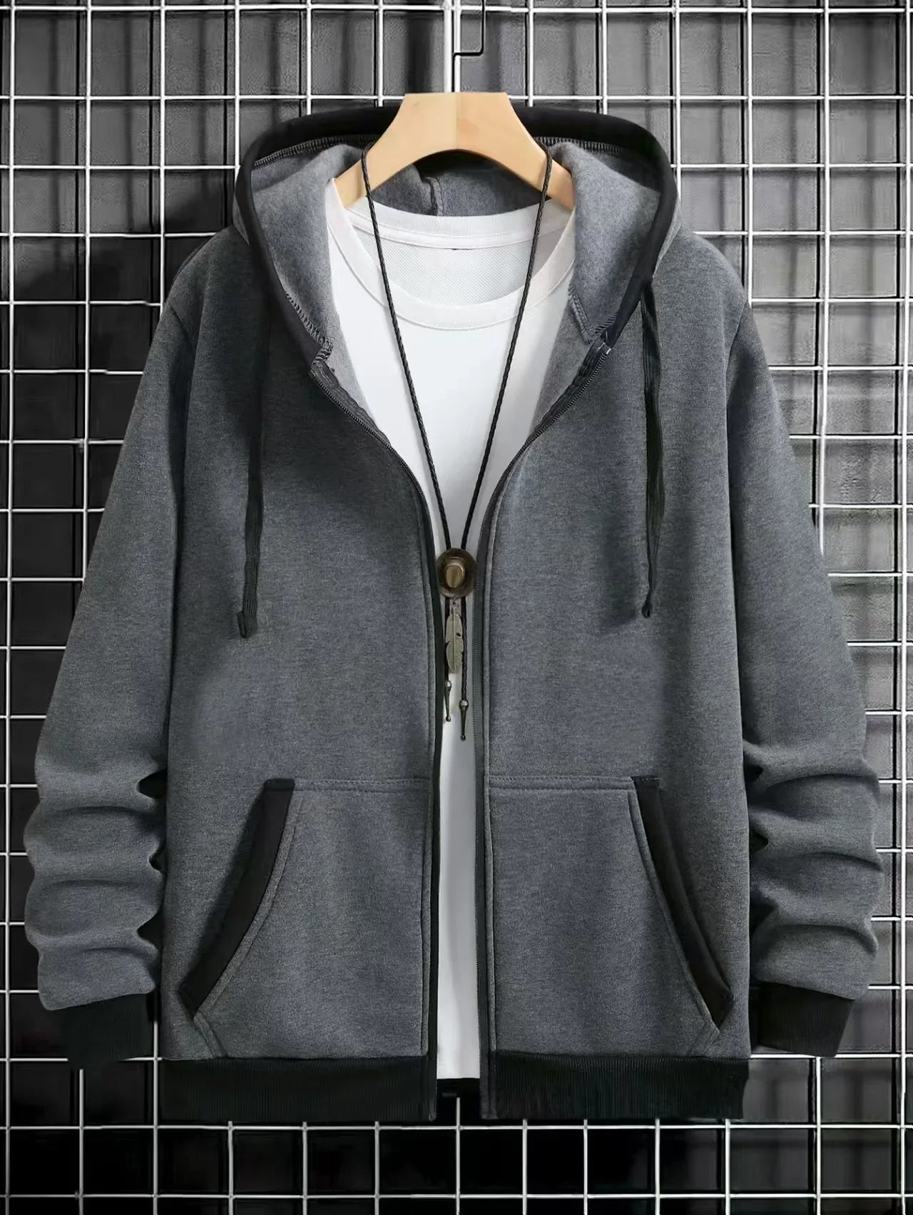 Thickened Men's Hooded Zipper Cardigan Casual Outerwear Fashionable Sweatshirt Autumn Winter New Arrival Cross-Border Style