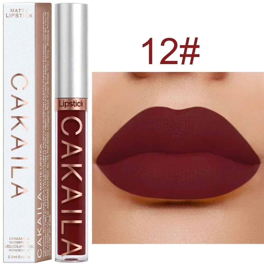 Matte Velvet Lip Glaze Long Lasting Silky Smooth Liquid Lipstick Not Easy To Fade Lip Gloss Makeup Sexy For Women Lip Tint