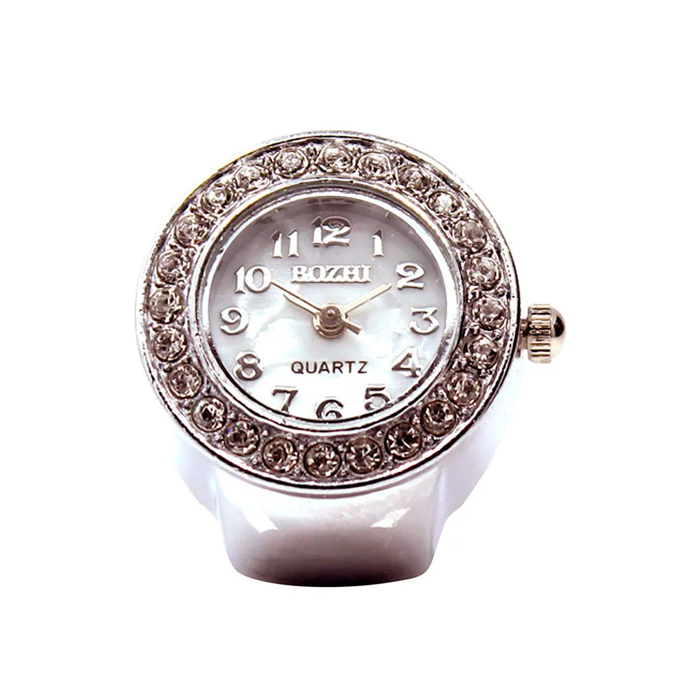 Elastic Cool Watch Creative Watch Steel Dial Ring Finger Analog Quartz Quartz Women's Watch Wrist Bands Men