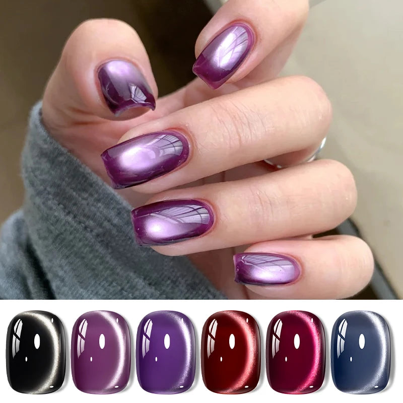 7ml Moonlight Magnetic Cat Eye Gel Nail Polish Grey Blue Red Black Autumn and Winter Nails Ultra Shine Soak Off UV Gel Nail Art