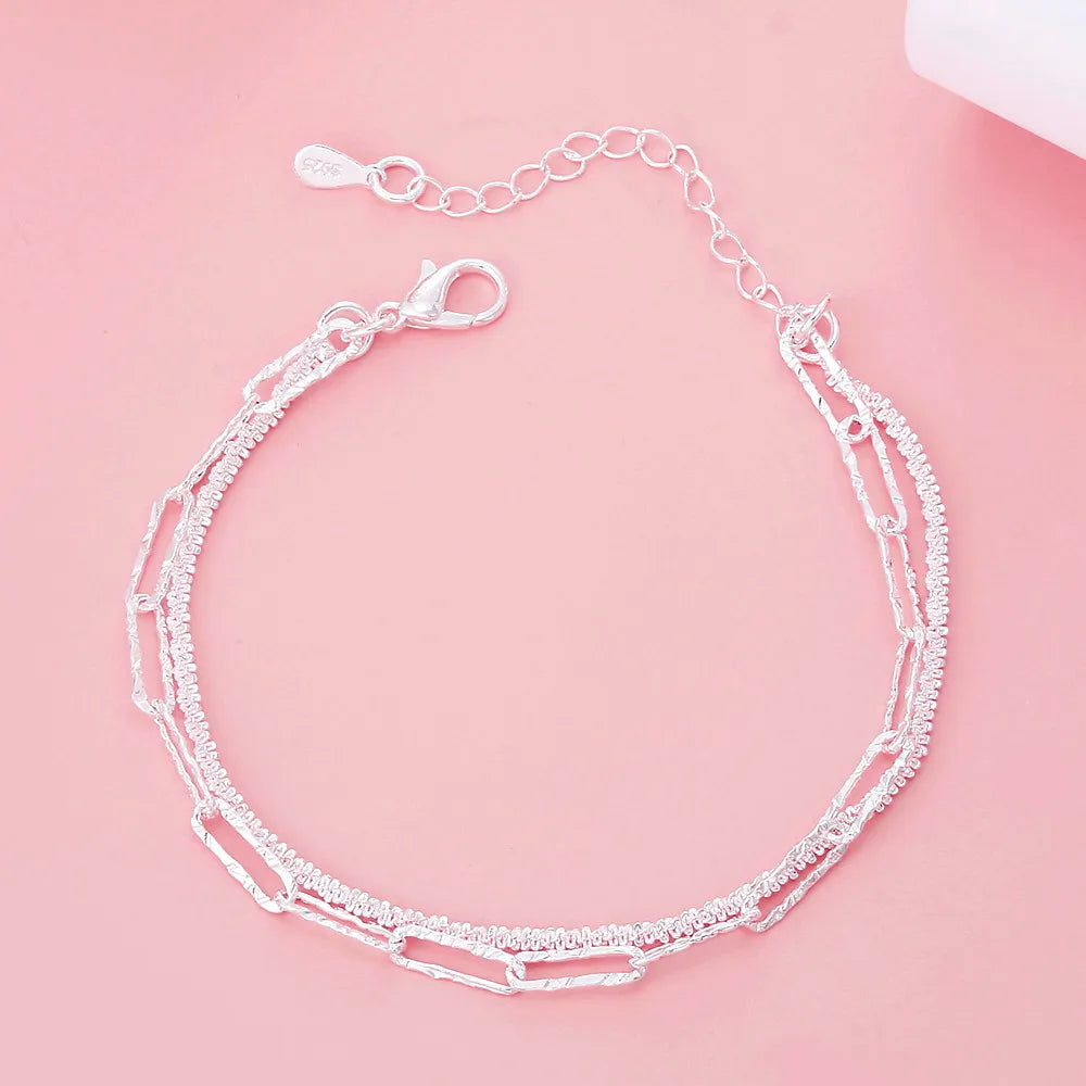 Fine 925 sterling silver Chain stars Bracelets for women Charms fashion designer party Wedding Jewelry Holiday gifts