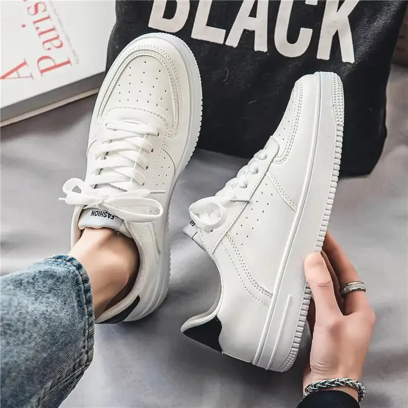 2025@@@New white men's shoes in 2025, pure white sports shoes for handsome and casual young students in spring.