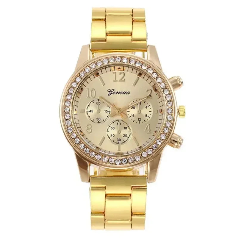2025 New Fashion Women Diamond Rose Gold Watch Luxury Reloj Mujer Wristwatch Female Casual Stainless Steel Quartz Watches Clock