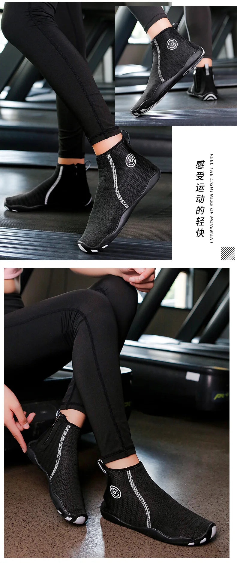 High Ankle Unisex Gym Footwaer Couples Vacation Beach Game Aqua Shoes Women Indoor Yoga Shoes Men Squat Fitness Shoes 35-46#