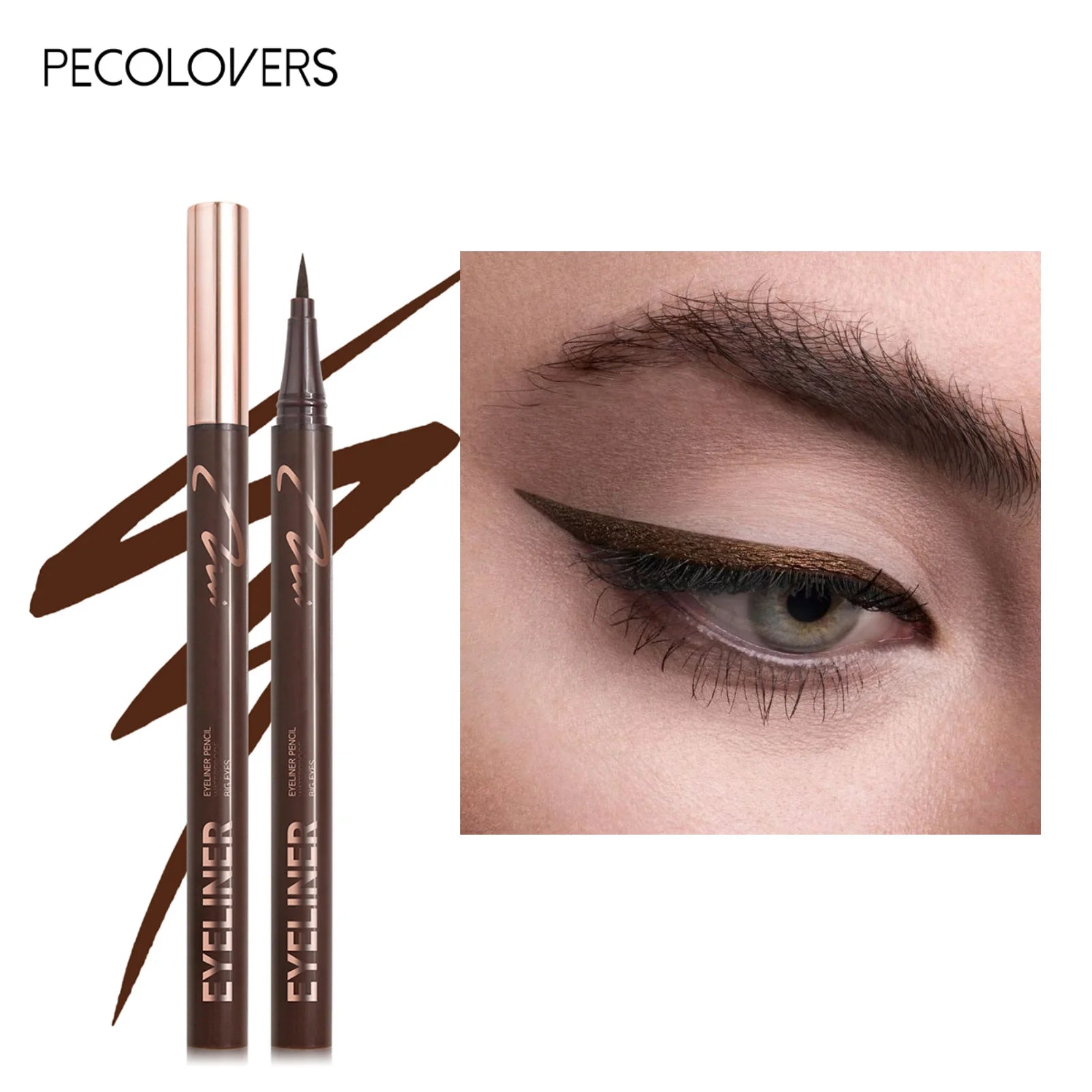 1 Pc Eyeliner Liquid Pen Waterproof Quick Drying Smooth Makeup Beauty Matte Eyeliner Stamp Eye Pencil